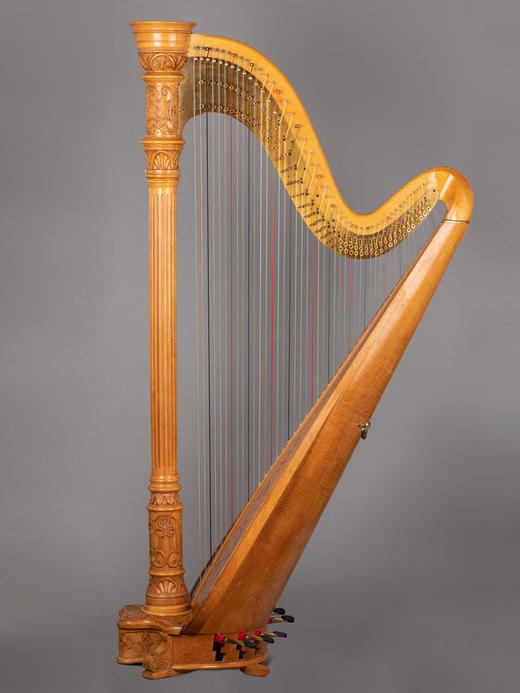 独角鹿西洋古董Lyon&Healy Style 17系列精雕花叶纹46弦枫木竖琴 商品图0