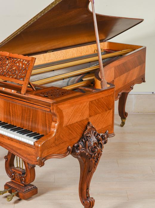 独角鹿西洋古董法国乐器工坊Erard签名胡桃木雕花檀木三角钢琴 商品图2