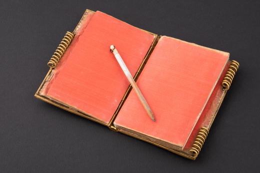 独角鹿西洋古董1823年查理十世时期法国风格铜鎏金贝母随身记事本 商品图2