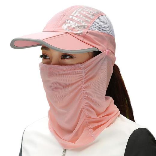 新款防晒帽子女夏天遮脸防紫外线骑车遮阳帽户外速干面纱凉折叠太阳帽 商品图2