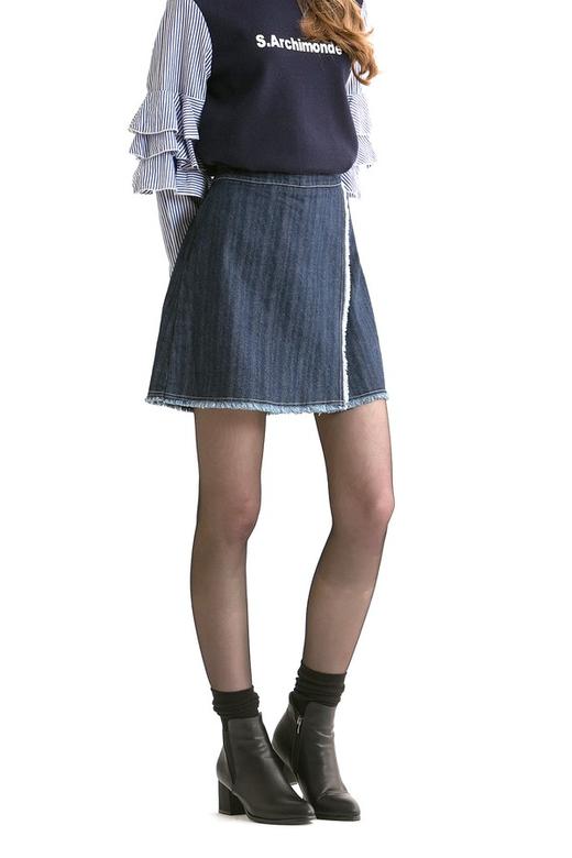 Eifini伊芙丽 毛边装饰牛仔信封裙 409 商品图3