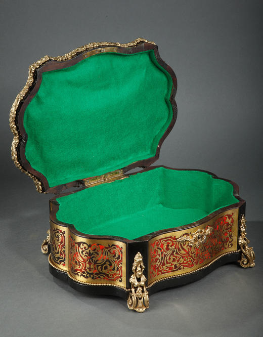 独角鹿西洋古董法国布勒镶嵌黄铜木质法式珍宝盒欧式首饰盒奢华风 商品图2