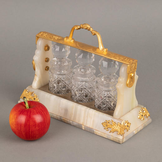 独角鹿西洋古董英国水晶酒瓶镀金青铜玛瑙上锁透明酒柜酒具套装 商品图2