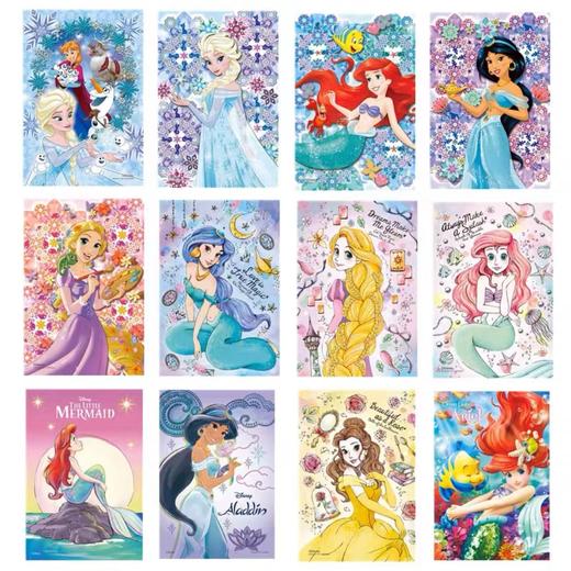 日本进口/Yanoman/透明拼图/70片/迪士尼公主/艾莎/长发/爱丽儿/贝儿/冰雪奇缘 商品图1