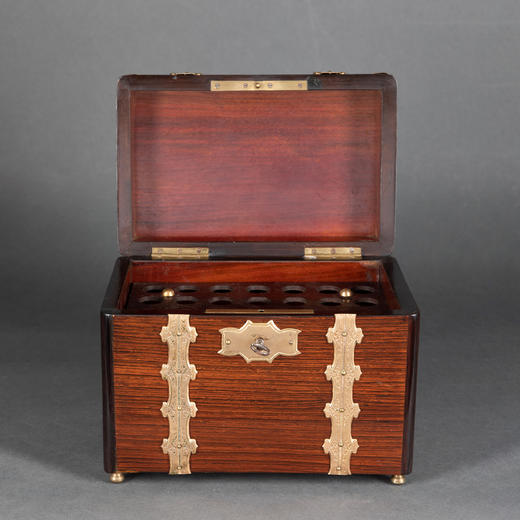 独角鹿西洋古董法国红木镶嵌铜鎏金瓷雕古典女神肖像雪茄盒 商品图0