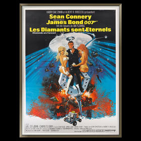 独角鹿西洋古董Robert McGinnis经典英国电影007之金刚钻原版海报