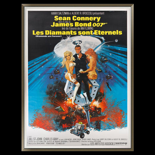 独角鹿西洋古董Robert McGinnis经典英国电影007之金刚钻原版海报 商品图0