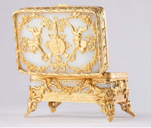 独角鹿西洋古董摆件新艺术主义风格铜鎏金水晶雕花首饰盒珍宝盒 商品图3