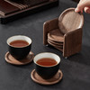初心| 实木茶杯垫套装6个+收纳架黑胡桃木 商品缩略图4