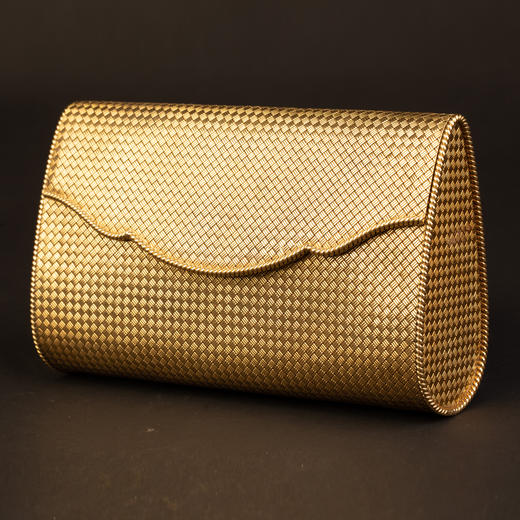 独角鹿西洋古董法国珠宝世家出品18K黄金编织晚宴包 商品图0