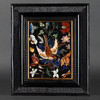 独角鹿西洋古董意大利文艺复兴风格花鸟硬石镶嵌乌木画框装饰画 商品缩略图0