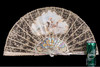 独角鹿西洋古董法国duvelleroy小牛皮蕾丝画师彩绘母贝扇骨折扇 商品缩略图1