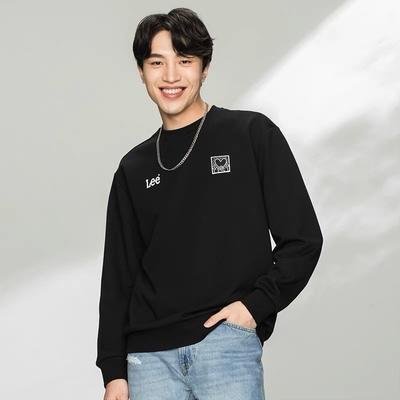 秋冬新款Lee男士圆领套头卫衣黑白两色刺绣潮流 商品图0