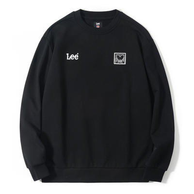 秋冬新款Lee男士圆领套头卫衣黑白两色刺绣潮流 商品图2