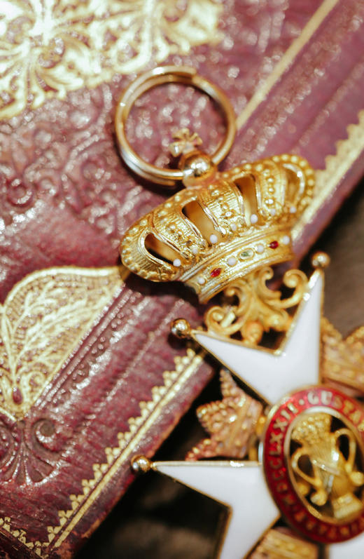 独角鹿西洋古董19世纪瑞典18K金彩色珐琅装饰瓦萨皇家骑士团勋章 商品图3