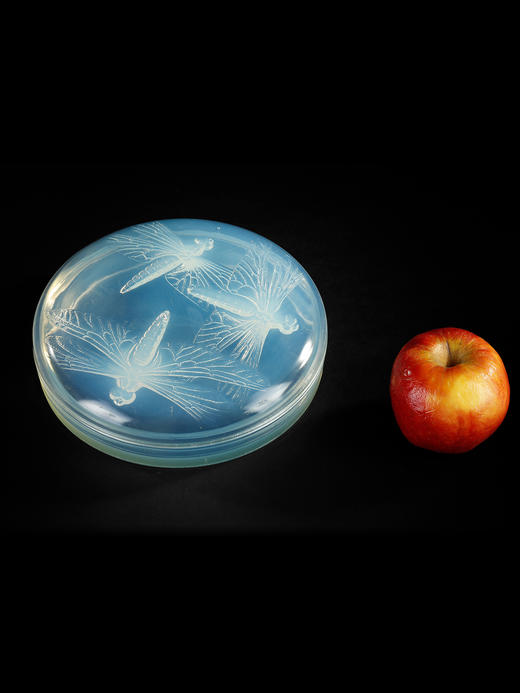 独角鹿西洋古董莱俪LALIQUE工坊LIBELLULES蜻蜓欧泊水晶珍宝盒 商品图1