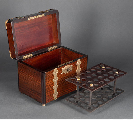 独角鹿西洋古董法国红木镶嵌铜鎏金瓷雕古典女神肖像雪茄盒 商品图4