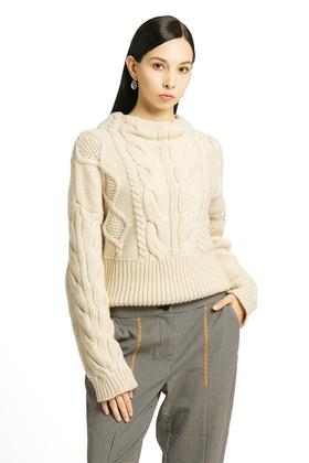 ZARA 米色粗棒针织毛衣 53