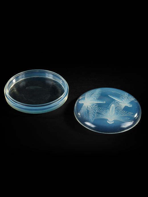 独角鹿西洋古董莱俪LALIQUE工坊LIBELLULES蜻蜓欧泊水晶珍宝盒 商品图2