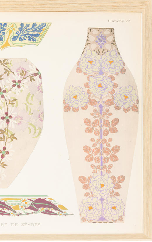 独角鹿西洋古董法国塞弗尔瓷窑出版彩色印刷凹版装饰艺术画稿 商品图4