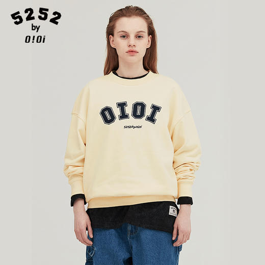 505#[5252byo!oi]2022春季新款oioi圆领字母套头卫衣韩版潮男女情侣同款 商品图3