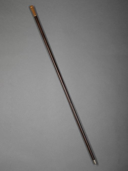 独角鹿西洋古董法国玛瑙杖柄黄金精雕杖圈修饰乌木杖身古董手杖 商品图1