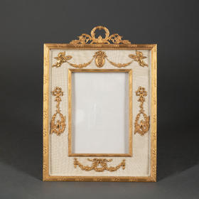 独角鹿西洋古董1900年代法国出品路易十六风格铜鎏金相框