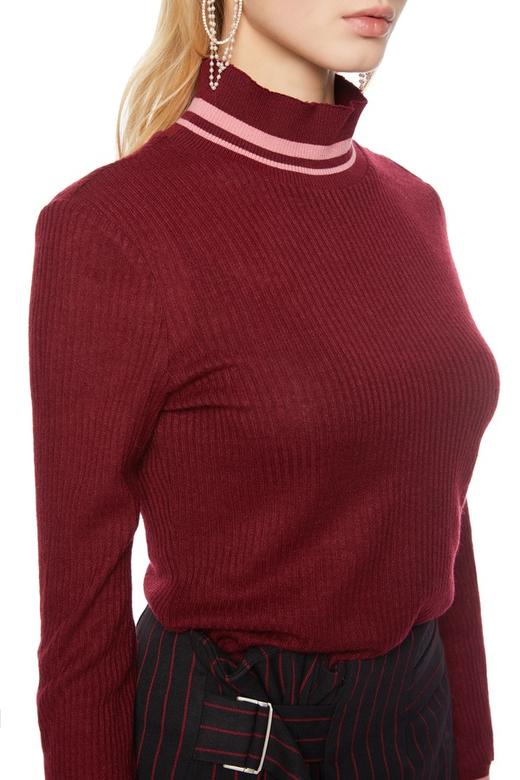 SUMMER & SAGE 拼色高领毛衣 5069 商品图2