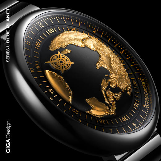 CIGA Design 玺佳机械表U系列蓝色星球鎏金艺术版 商品图2