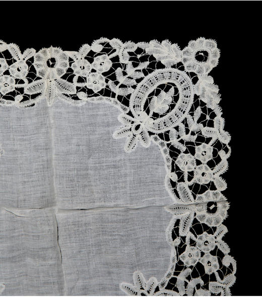 独角鹿西洋古董19世纪末比利时出品花卉主题棒槌蕾丝工艺蕾丝方巾 商品图1