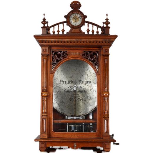 独角鹿西洋古董德国polyphon品牌橡木胡桃木唱盘投币立式音乐柜 商品图4