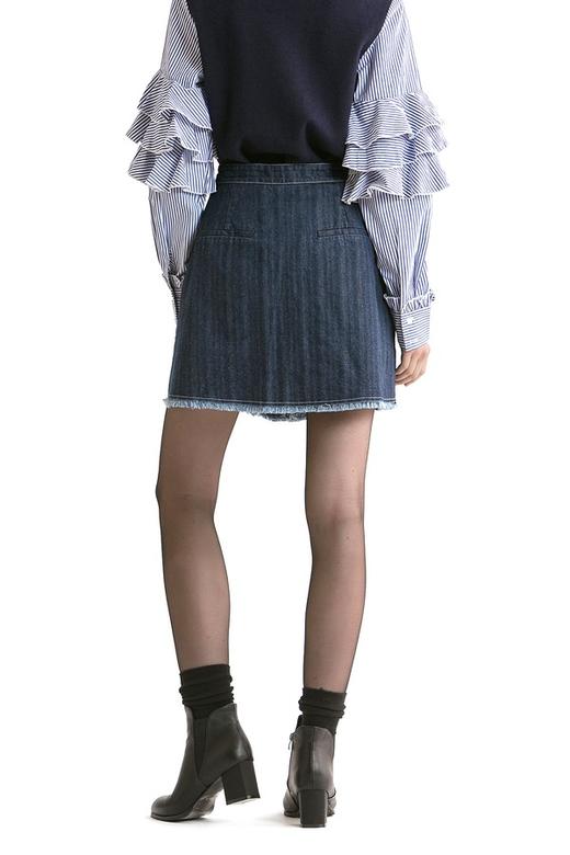 Eifini伊芙丽 毛边装饰牛仔信封裙 409 商品图5