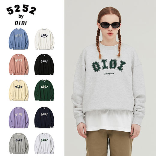 505#[5252byo!oi]2022春季新款oioi圆领字母套头卫衣韩版潮男女情侣同款 商品图1