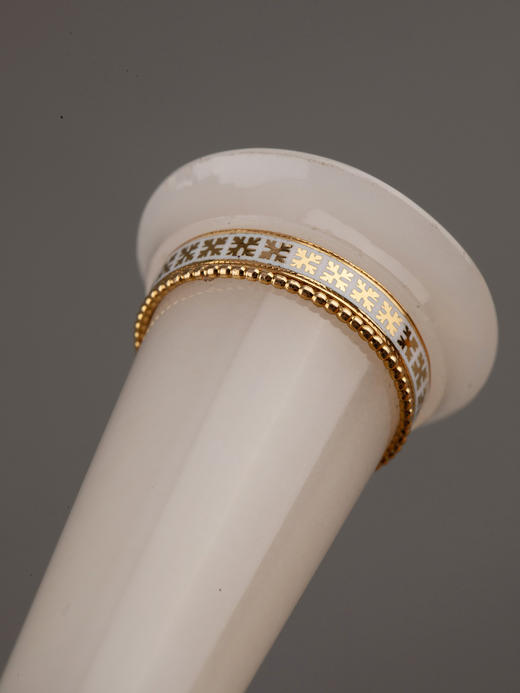 独角鹿西洋古董18K黄金珐琅白硬石杖柄银镀金圈黑漆硬木杖身手杖 商品图2