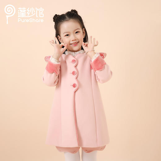 PureShare女童公主裙新款时髦加厚毛呢秋冬款连衣裙-糖豆外套 商品图4