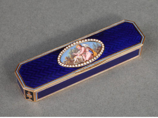 独角鹿西洋古董珍宝盒首饰盒18K金镶天然珍珠彩色珐琅手绘细密画 商品图1