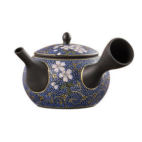 日本进口常滑烧青粒樱手绘唐草朱泥茶壶茶具家用高档轻奢泡茶壶