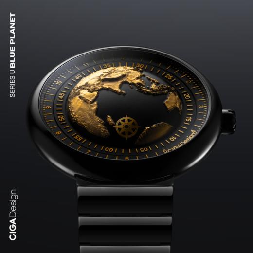CIGA Design 玺佳机械表U系列蓝色星球鎏金艺术版 商品图1
