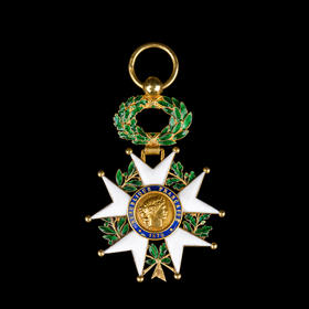 独角鹿西洋古董1870年代18K金彩色珐琅法兰西共和国荣誉军团勋章