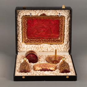 独角鹿西洋古董摆件法国巴卡拉水晶鎏金盘子罐子香水瓶套装礼盒