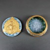 独角鹿西洋古董法国新艺术时期出品蓝色铜鎏金镶嵌瓷器珍宝盒 商品缩略图3