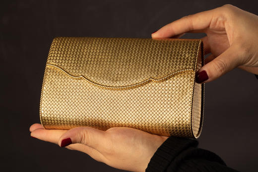 独角鹿西洋古董法国珠宝世家出品18K黄金编织晚宴包 商品图2