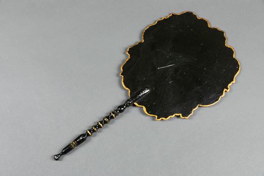 独角鹿西洋古董法国拿破仑三世时期漆面木制母贝镶嵌屏风扇一对 商品图4