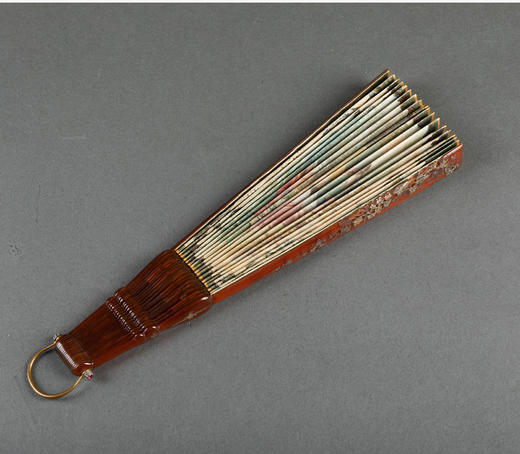 独角鹿西洋古董法国画师签名女神与天使主题手绘扇面古董折扇  商品图4