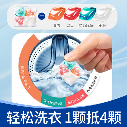 SukGarden蔬果园幸福四叶草四合一除菌除螨持久留香8倍净力浓缩洗衣凝珠 10克*52颗 商品图2