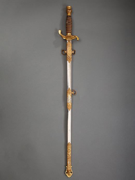 独角鹿西洋古董皮革铜鎏金Patriarchs Militant兄弟会佩剑未开刃 商品图0