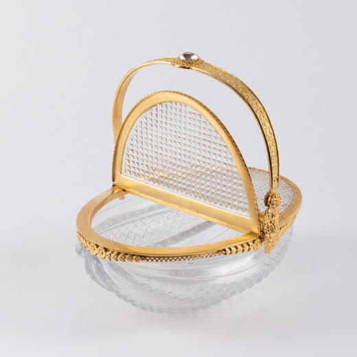 独角鹿西洋古董法国查理十世时期出品雕花铜鎏金镶嵌水晶珍宝盒 商品图1