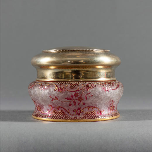 独角鹿西洋古董1900年代巴卡拉工坊出品银镀金镶嵌珐琅雕刻水晶盒 商品图0