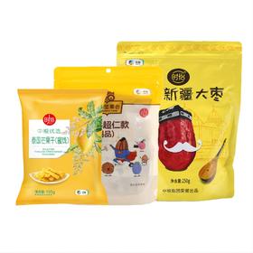 中粮时怡 泰国芒果干100g+精选新疆大枣250g+每日坚果周套餐175g 组合装
