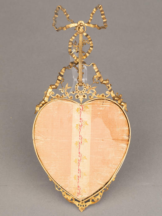 独角鹿西洋古董1900年代法国出品洛可可风格铜鎏金莱茵石相框一对 商品图4